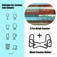thumbnail image 2 of BaHomeck Drink Coasters Set of 4 with Holder Colorful wooden planks with distressed and weathered look Water Absorbent Ceramic Coasters Tabletop Protection,Suitable for Various Cup ,Home Decor, 2 of 4