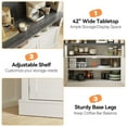 thumbnail image 5 of Coffee Bar Cabinet with LED Lights 72" Tall Buffet Cabinet with Storage Farmhouse Kitchen Sideboard Tall Coffee Hutch Cabinet with Microwave Stand/Wine Rack/Glass Shelf Dining Room(ship in 2 boxes), 5 of 7