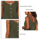 thumbnail image 5 of Blusa sin mangas con botones Camiseta sin mangas con botones simples y holgadas informales de un solo pecho, 5 of 6