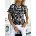 thumbnail image 5 of SHEWIN Womens Polka Dot Tops Crewneck Short Sleeve T Shirts Casual Fashion Floral Print Spring Summer Shirts, 5 of 9