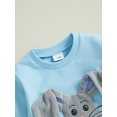 thumbnail image 6 of aturustex Baby Easter Costume for Infant Boys Bubble Romper Dress 0 3M 6M 12M 18M Newborn Long Sleeves Sweatshirt Bodysuits Bunny Embroidery Jumpsuitsly Spring Fall Outfits for Holiday Party, 6 of 7