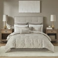 thumbnail image 2 of King Size Bed In A Bag, 12 Piece Jacquard Comforter Set with Bed Sheets Khaki King, Khaki Cotton Bedding Set,Polyester Bed Sheet Set, Household Supplies & Décor Bedding Bedding Sets, 2 of 19