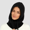 thumbnail image 2 of Jamicy Hooded Scarf Hat Pullover Beanie Skull Cap with Drawstring Neck Gaiter Outdoor Hood Winter Hats for Women, 2 of 5