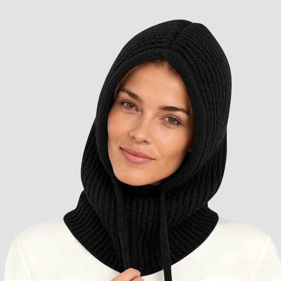 absanyy Knit Beanie Hats for Women Warm Soft Winter Hats for Outdoor Cold Weather,Black