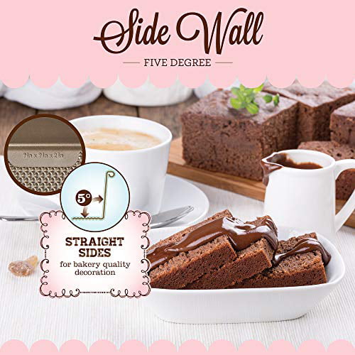 CHEFMADE Nonstick Bite Size Brownie Pan All Edges Mini Loaf Pan for Baking,  Heavy Duty Carbon Steel Square Brownie Pan Muffin Cupcake Pans