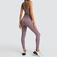 thumbnail image 3 of Women Workout Sets 2 Piece Yoga Outfits Pure Color -lifting Sports Fitness Running High-waist vest Suit Sweatpants, 3 of 8
