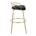 thumbnail image 2 of LumiSource Gold Metal, Black Velvet Charlotte Glam 30" Fixed-Height Barstool - Set of 2, 2 of 4