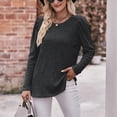 thumbnail image 3 of SWSMCLT Women's Long Puff Sleeve Knit Fall Top Loose Fit Boat Neck Fashion Sweatshirt Pullover Sweater Tshirt Soft Ribbed Grey XX-Large, 3 of 4