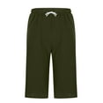 thumbnail image 6 of lmcalzta Capri Pants for Men Drawstring Elastic Waisted Linen Lightweight Lounge Pants Solid Color, 6 of 6