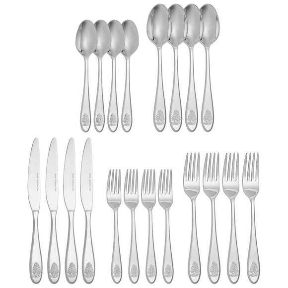 Spode - Christmas Tree Collection - 20-Piece Flatware Set - 4 of Each: Dinner Fork, Salad Fork, Dinner Knife, Tablespoon, and Teaspoon- Holiday Cutlery - Dishwasher Safe