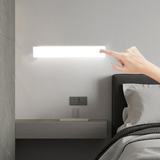Luces de pared LED para debajo del gabinete, luz brillante con sensor de movimiento, luz magnética adhesiva para armario, luz para debajo del mostrador, luz con sensor de carga USB inalámbrica