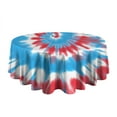 thumbnail image 5 of Colorful Tie Dye Mandala Pattern Round Tablecloth 60"x60",Wrinkle Wipeable Table Cloth for Kitchen Dining Room Picnic Patio Party, 5 of 6