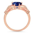 thumbnail image 2 of 1.06 ct Heart Cut Simulated Tanzanite Claddagh 14K Rose Gold Womens Engagement Ring, 2 of 5