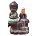 thumbnail image 3 of Quemador de incienso de reflejo de monje, hecho a mano para aliviar el estrés, relajarse, elegante soporte de incienso de monje de arena púrpura para salas de meditación para, 3 of 8