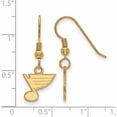 thumbnail image 2 of Sterling Silver Gold Plated NHL LogoArt St. Louis Blues XS Dangle Earrings, 2 of 5