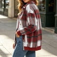 thumbnail image 6 of Perfectbot Women's Plaid Shacket, Button Down Shirt Jacket with Ribbed Hem, Relaxed Fit Fall Outerwear, 6 of 8
