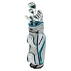 GolfGirl FWS3 Ladies Teal Complete All Graphite Petitie Left Hand Golf Clubs Set With Cart Bag