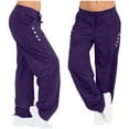 thumbnail image 2 of Clearance LYXSSBYX Sweatpants for Women with Pockets Womens Winter Wide Leg Yoga Sports Loose Casual Long Pants Trousers, 2 of 8