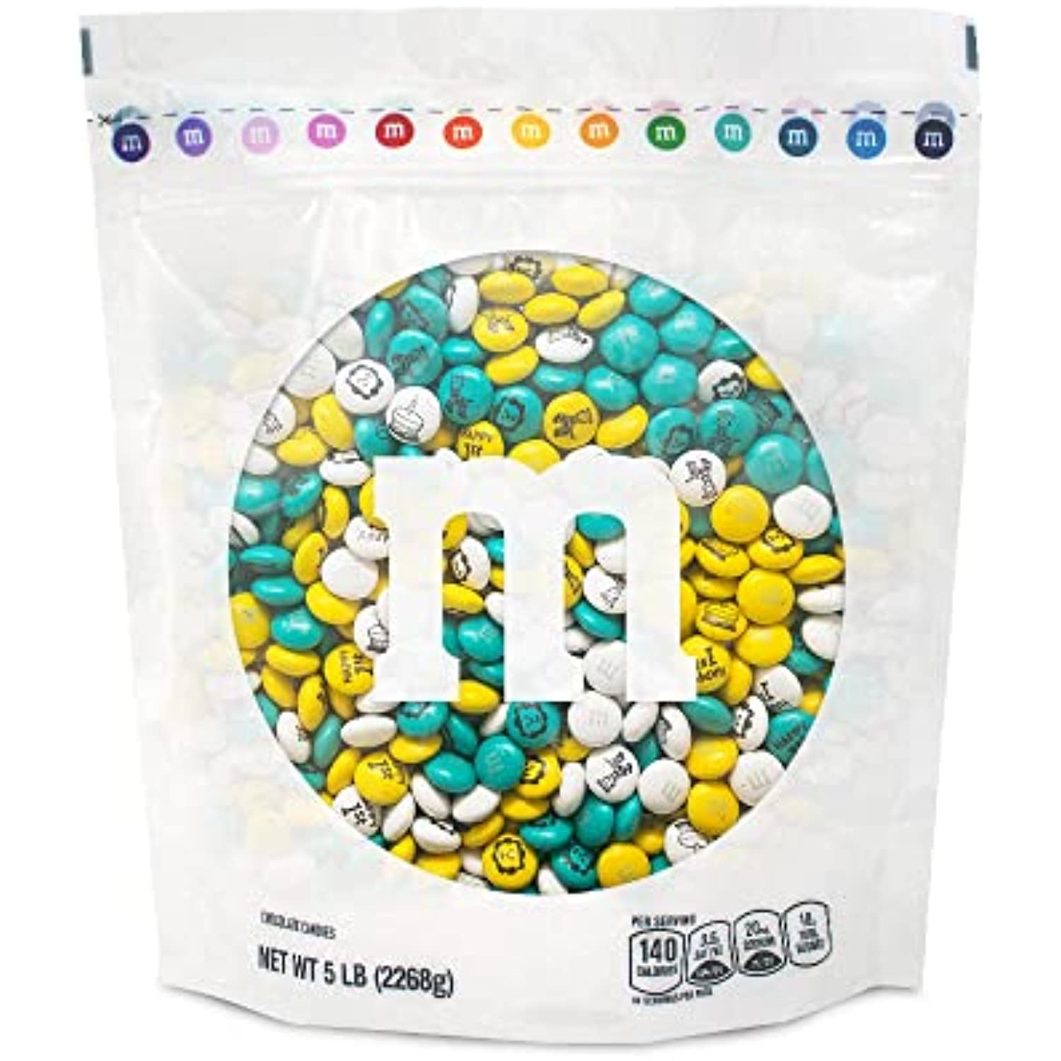 M&Ms 1St Birthday Candy - Pre-Designed Baby Theme Milk Chocolate Candy In  Yellow, White And Green- 5Lbs Bulk Bag