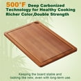 thumbnail image 5 of Vesteel 3-Pieces Wood Cutting Board, Bamboo Chopping Board Set for Kitchen with Deep Juice Groove, Wooden Charcuterie Board for Meat Vegetables and Fruits, Brown, 5 of 8