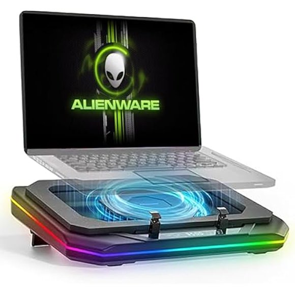 Dell Alienware m18 R2 R1 18 inch Gaming Laptop Cooling Pad - RGB Lights & Turbo Fan
