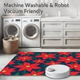 thumbnail image 5 of ODIKA 6'x9' Machine Washable Non-Slip Area Rug, Poinsettia Bloom Botanical Print with Seasonal Flower Arrangements High Traffic Rug, Red, 507723, 5 of 5