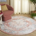 thumbnail image 2 of Safavieh Arizona 6'-0" X 6'-0" Polyester Power Loomed Rug In Turquoise / Rust, 2 of 7
