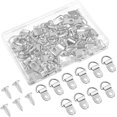 thumbnail image 3 of Monebena 50PCS Picture Hangers Kit with Screws Heavy Duty D Rings Picture Hanging Picture Hooks Plated Wire Kit Small D-Ring Hangers Single Hole Frame Hanger for Mirror Clock Artwork Picture Frame, 3 of 7