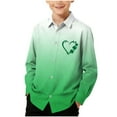 thumbnail image 3 of UVEASISHA St. Patrick's Day Shirts for Boys Long Sleeve Button Down Shirt Irish Lucky Shamrock Heart Printed Party Shirts Army Green 130, 3 of 8