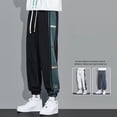 thumbnail image 2 of Pantalones rectos casuales de retazos de otoño para hombre, pantalones de moda coreana, pantalones de chándal holgados, pantalones de chándal para gimnasio, pantalones para hombre, 2 of 5