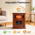 thumbnail image 5 of LifePlus Infrared Space Heaters for Home, Portable Wood Electric Quartz Heater with Remote Control Thermostat Energy Efficient for Inside Use, 5 of 11