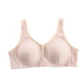 thumbnail image 3 of Lovskoo Women's Plus Size Bra Lace Full Coverage Front Closure Posture Back Unpadded Wireless Comfortable Breathable Support Bra Beige, 3 of 5