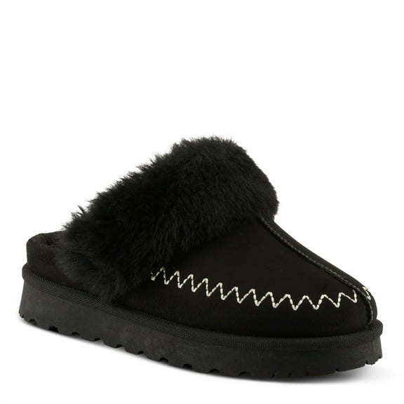 Flexus Alava Women’s Faux Suede Slip-On Clogs with Faux Fur Lining