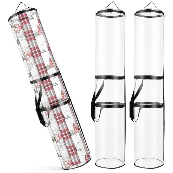 UPOUART 2-Pack Large Capacity Wrapping Paper Storage Bag Organizer with Carry Handles Multi-Functional Wrap Holder