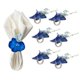 thumbnail image 1 of 6PCS Handmade Orchid Flower Napkin Rings Blue Flower Holders Handcraft Serviette Buckles Rings for W, 1 of 5