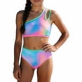 thumbnail image 6 of Ymyiu Teen Tankini Swimsuits Little Girls Two Piece Bikini Set Ruffle Adjustable Summer Beach Bathing Swimsuit Size 7-8 Years (Pink,7-8 Years), 6 of 6