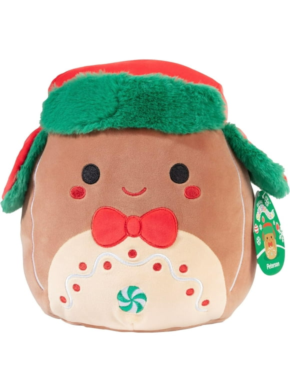 Squishmallows 10" Peterson The Gingerbread Man - Official Kellytoy Christmas Plush - Collectible Soft & Squishy Holiday Stuffed Animal Toy - Add to Your Squad - Gift for Kids, Girls & Boys - 10 Inch