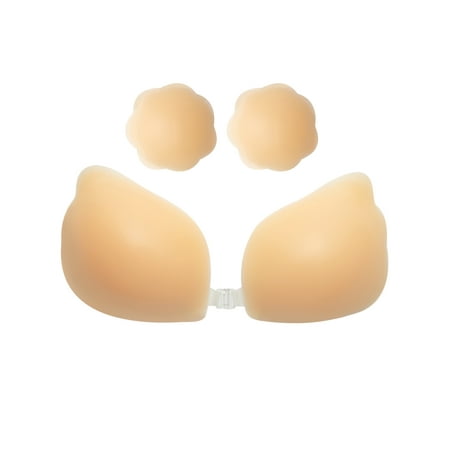 YouLoveIt Invisible Push up Strapless Bra for Women Self Adhesive Backless Sticky Bra Push Up Bra Silicone Bras with Nipple Covers
