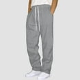 thumbnail image 2 of GHSOHS Mens Casual Cargo Sweatpants Fleece Lined Joggers Pants High Waisted Drawstring Relaxed Fit Cargo Sweat Pants Sports Trousers, 2 of 6
