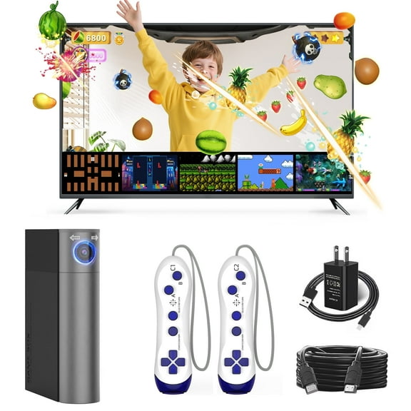JIUMESS Motion Video Game Console for TV, Plug & Play System for Kids & Families Gifts