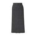 thumbnail image 4 of Ediodpoh Womens Skirts Winter Wool Knit Pencil Skirt Mid Length High Waist Plus Size Thick Side Slit Pencil Skirt Knee Length Skirts for Women Grey S, 4 of 4