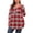 Red White Plaid, variant on Plus Size Henley Shirts for Women V Neck Button Long Sleeve Flowy Tunic Tops Curved Hem Fall Blouse Black 2X