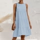 thumbnail image 1 of Vestido A Media Pierna Vestido de playa para mujer Casua Vestido de retazos sin mangas Cuello redondo Ropa diaria suelta Ygjytge Azul S para Mujer, 1 of 8