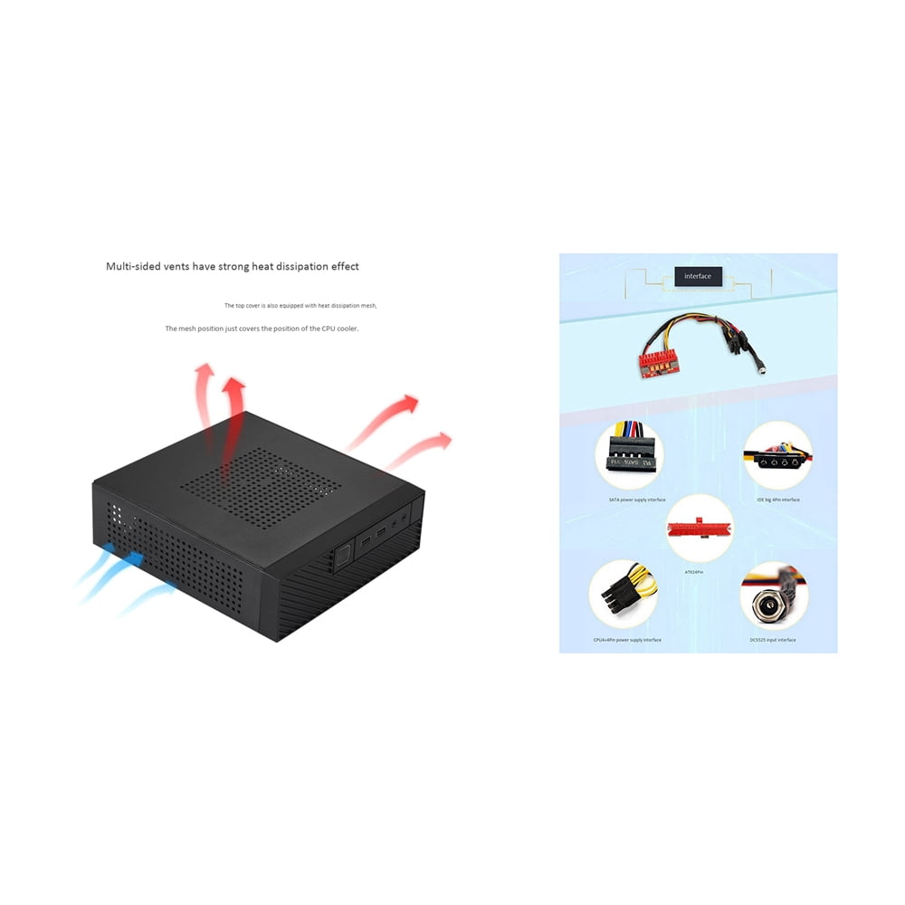 1 Set ITX Computer Case M06 Mini Desktop Case & 1 Pcs DC ATX PSU -BOX 12V 160W ATX Switch PSU 24Pin