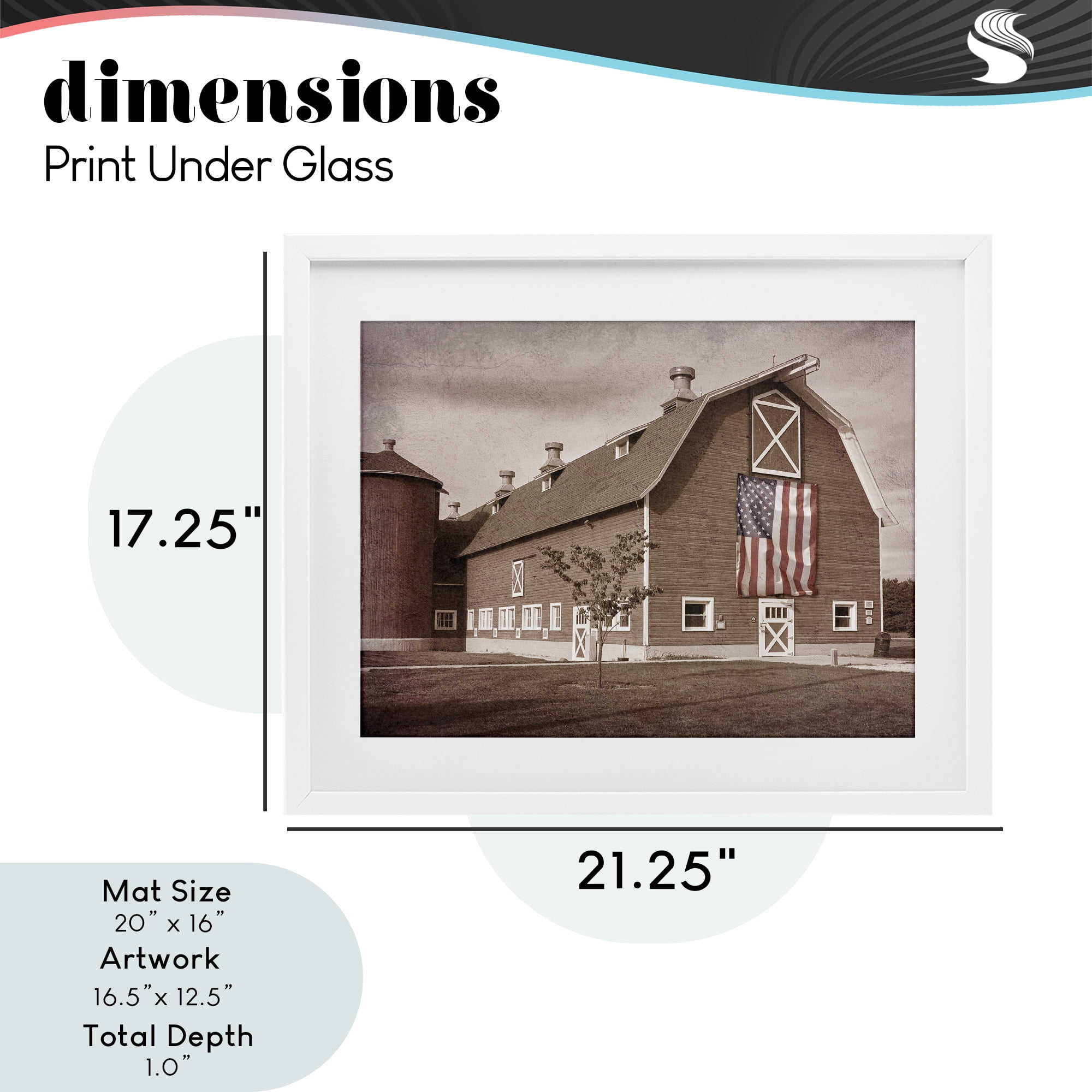 Stupell Industries Rural America Barn White Framed Print Under Glass, design by Marcus Prime