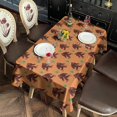 thumbnail image 6 of Orange Bigfoot and Grass Pattern Rectangle Tablecloth 60"x102",Waterproof Polyester Rectangle Table Cloth, Wipeable Spillproof Polyester Tablecloth for Dining, Camping, Indoor and Outdoor, 6 of 6