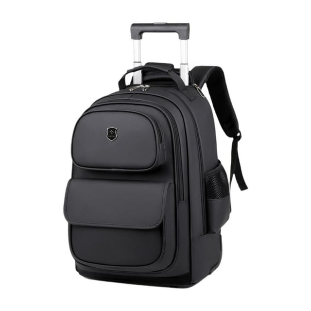 funtasica Sac à Dos pour Ordinateur Portable avec Roues Mallette Roulante pour Femmes Hommes Nuit Noire