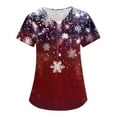 thumbnail image 4 of SAATLERI Christmas Womens Scrubs Set V Neck Top and Pant Cute Xmas Print Christmas Medical Uniform Jogger Suit Pocketed Nurse Workwear, 4 of 6