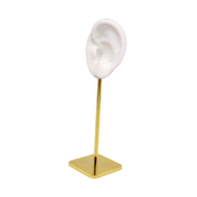 Pantalla de pendientes de joyería en forma de oreja Base cuadrada elegante para accesorios de regalos de cumpleaños multifuncionales de 67 pulgadas de Izquierda blanca