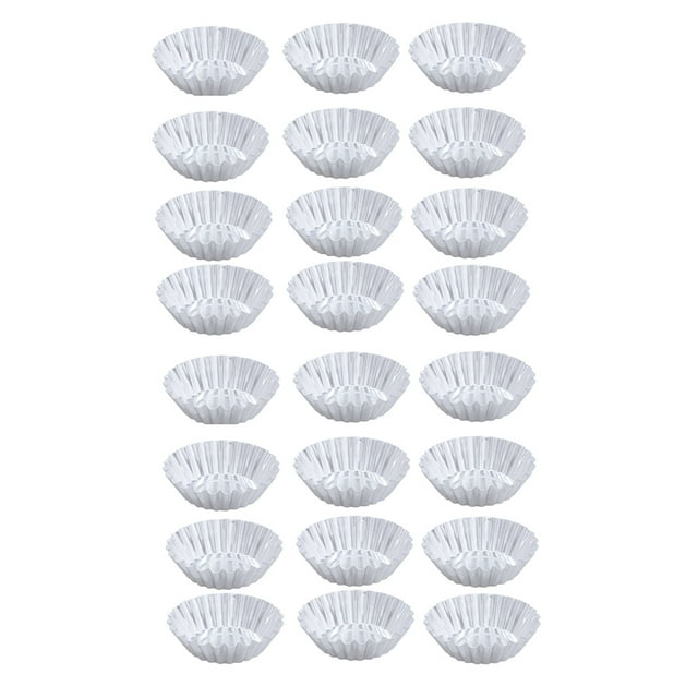 24 Pcs Moules à Tartelettes en Alliage d'Aluminium Antiadhésifs Ondulation Réutilisables en Forme de Fleur Cupcake Muffin Moule de Cuisson Moules à Tartelettes